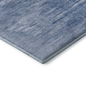 HomeRoots 10' X 14' Stylish Blue & Ivory Abstract Washable Area Rug with UV Protection for Modern Homes 665993