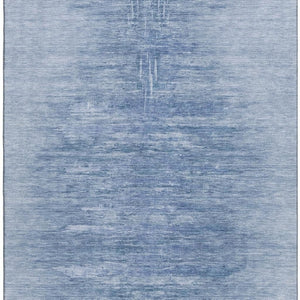 HomeRoots 10' X 14' Stylish Blue & Ivory Abstract Washable Area Rug with UV Protection for Modern Homes 665993