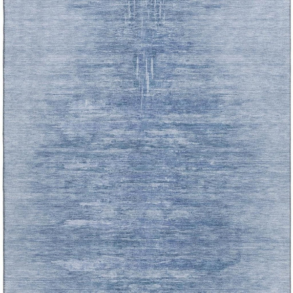 HomeRoots 10' X 14' Stylish Blue & Ivory Abstract Washable Area Rug with UV Protection for Modern Homes 665993