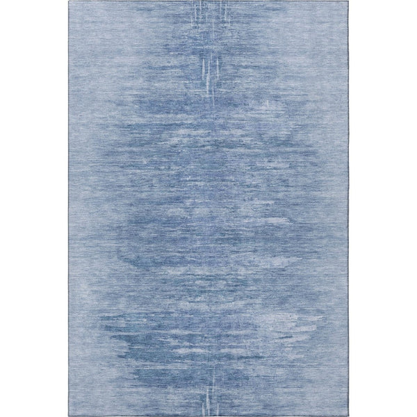 HomeRoots 10' X 14' Stylish Blue & Ivory Abstract Washable Area Rug with UV Protection for Modern Homes 665993