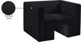 Henson Black Velvet Chair 665Black-C Meridian Furniture