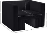 Henson Black Velvet Chair 665Black-C Meridian Furniture