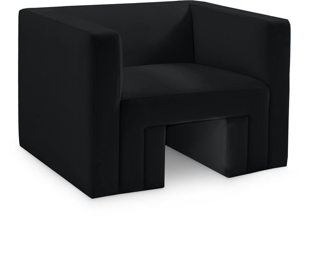 Henson Black Velvet Chair 665Black-C Meridian Furniture