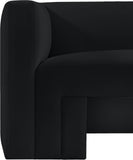 Henson Black Velvet Chair 665Black-C Meridian Furniture