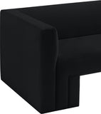 Henson Black Velvet Chair 665Black-C Meridian Furniture