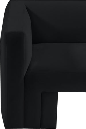 Henson Black Velvet Chair 665Black-C Meridian Furniture