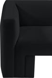 Henson Black Velvet Chair 665Black-C Meridian Furniture