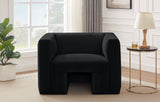 Henson Black Velvet Chair 665Black-C Meridian Furniture