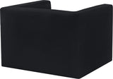 Henson Black Velvet Chair 665Black-C Meridian Furniture