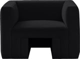 Henson Black Velvet Chair 665Black-C Meridian Furniture