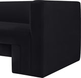 Henson Black Velvet Chair 665Black-C Meridian Furniture