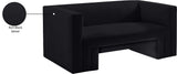 Henson Black Velvet Loveseat 665Black-L Meridian Furniture