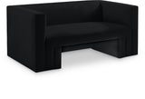 Henson Black Velvet Loveseat 665Black-L Meridian Furniture