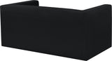 Henson Black Velvet Loveseat 665Black-L Meridian Furniture