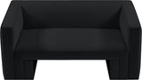 Henson Black Velvet Loveseat 665Black-L Meridian Furniture