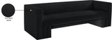 Henson Black Velvet Sofa 665Black-S Meridian Furniture