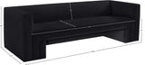 Henson Black Velvet Sofa 665Black-S Meridian Furniture