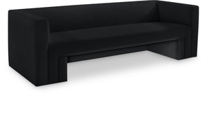 Henson Black Velvet Sofa 665Black-S Meridian Furniture