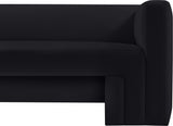 Henson Black Velvet Sofa 665Black-S Meridian Furniture