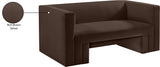 Henson Brown Velvet Loveseat 665Brown-L Meridian Furniture