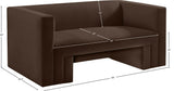 Henson Brown Velvet Loveseat 665Brown-L Meridian Furniture