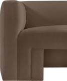 Henson Brown Velvet Loveseat 665Brown-L Meridian Furniture