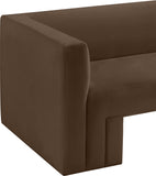 Henson Brown Velvet Loveseat 665Brown-L Meridian Furniture