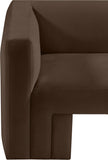 Henson Brown Velvet Loveseat 665Brown-L Meridian Furniture