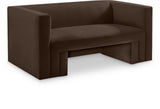 Henson Brown Velvet Loveseat 665Brown-L Meridian Furniture