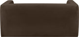 Henson Brown Velvet Loveseat 665Brown-L Meridian Furniture