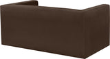 Henson Brown Velvet Loveseat 665Brown-L Meridian Furniture