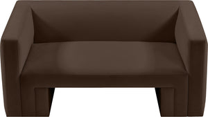 Henson Brown Velvet Loveseat 665Brown-L Meridian Furniture