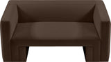 Henson Brown Velvet Loveseat 665Brown-L Meridian Furniture