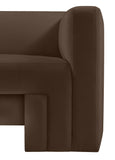 Henson Brown Velvet Loveseat 665Brown-L Meridian Furniture