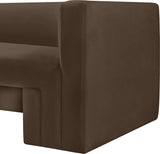 Henson Brown Velvet Loveseat 665Brown-L Meridian Furniture