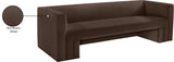 Henson Brown Velvet Sofa 665Brown-S Meridian Furniture