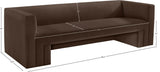 Henson Brown Velvet Sofa 665Brown-S Meridian Furniture