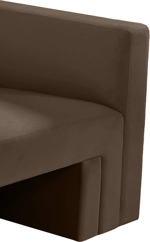 Henson Brown Velvet Sofa 665Brown-S Meridian Furniture