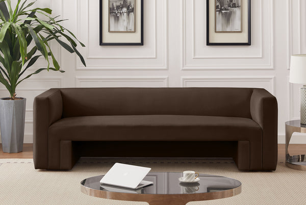 Henson Brown Velvet Sofa 665Brown-S Meridian Furniture