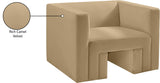 Henson Camel Velvet Chair 665Camel-C Meridian Furniture