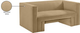 Henson Camel Velvet Loveseat 665Camel-L Meridian Furniture