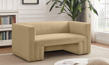 Henson Camel Velvet Loveseat 665Camel-L Meridian Furniture