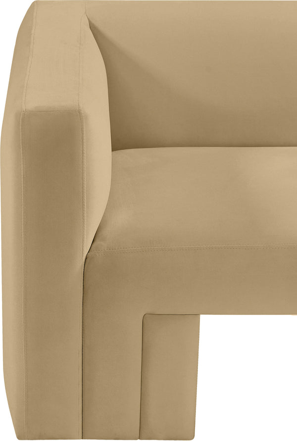Henson Camel Velvet Sofa 665Camel-S Meridian Furniture