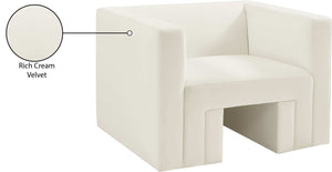 Henson Cream Velvet Chair 665Cream-C Meridian Furniture