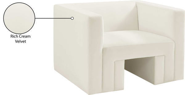 Henson Cream Velvet Chair 665Cream-C Meridian Furniture