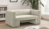 Henson Cream Velvet Loveseat 665Cream-L Meridian Furniture