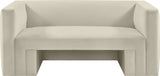 Henson Cream Velvet Loveseat 665Cream-L Meridian Furniture