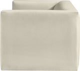 Henson Cream Velvet Loveseat 665Cream-L Meridian Furniture