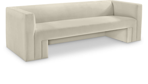 Henson Cream Velvet Sofa 665Cream-S Meridian Furniture