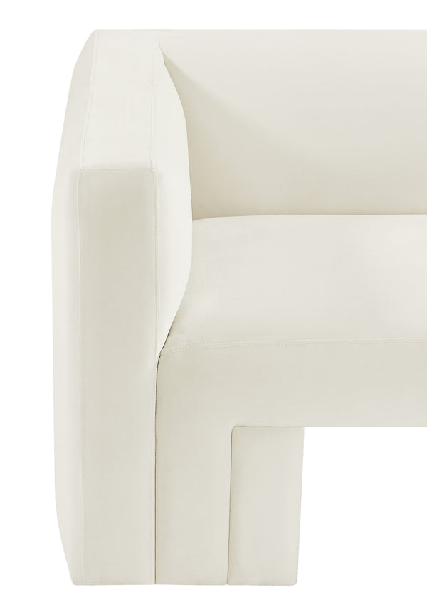 Henson Cream Velvet Sofa 665Cream-S Meridian Furniture
